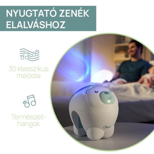 Chicco Jegesmedve sarki fény zenélő projektor kiságyra és asztalra – kék