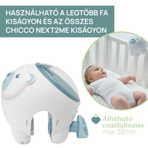 Chicco Jegesmedve sarki fény zenélő projektor kiságyra és asztalra – kék