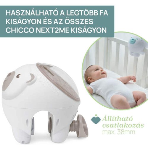 Chicco Jegesmedve sarki fény zenélő projektor kiságyra és asztalra – natúr