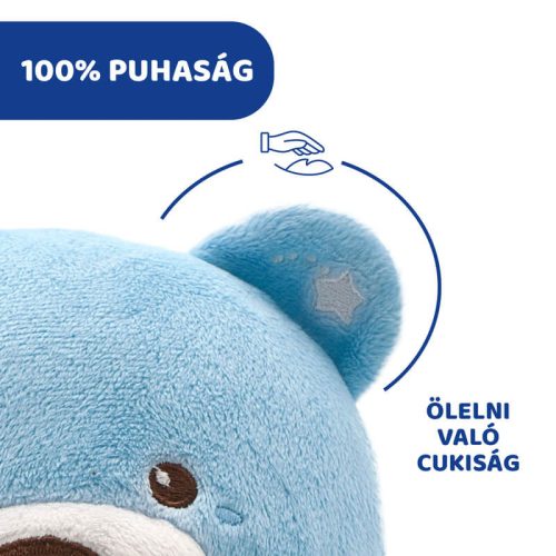 Chicco Baby Bear zenélő plüss maci projektor és éjszakai fény – kék