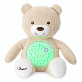   Chicco Baby Bear zenélő plüss maci projektor és éjszakai fény – natúr