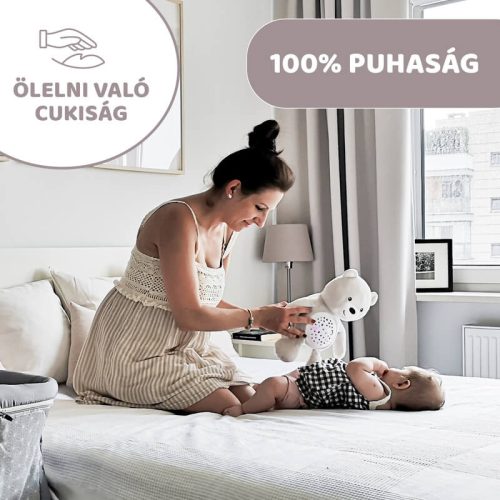 Chicco Baby Bear zenélő plüss maci projektor és éjszakai fény – natúr