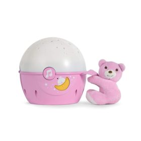  Chicco Next 2 Stars hangérzékelős zenélő projektor plüss macival – rózsaszín