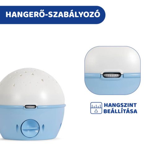 Chicco Next 2 Stars hangérzékelős zenélő projektor plüss macival – kék