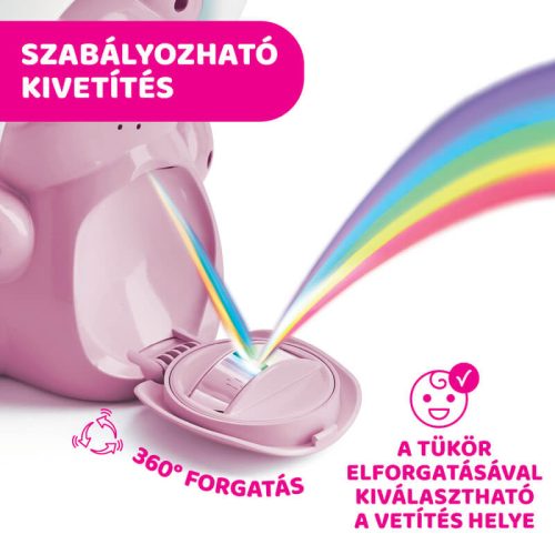 Chicco Rainbow Bear szivárványfényes zenélő projektor – rózsaszín