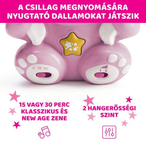 Chicco Rainbow Bear szivárványfényes zenélő projektor – rózsaszín