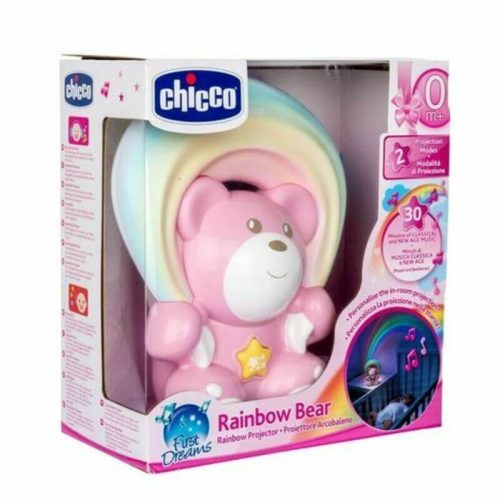 Chicco Rainbow Bear szivárványfényes zenélő projektor – rózsaszín