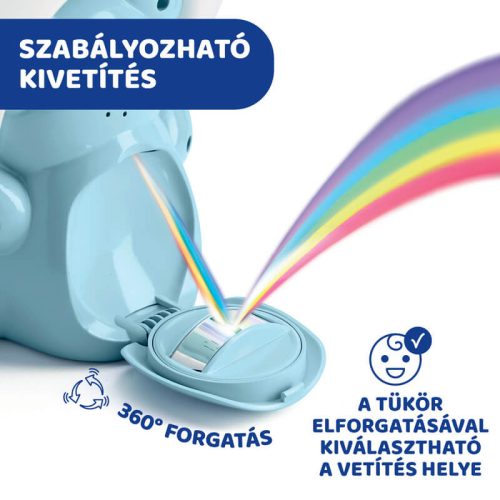 Chicco Rainbow Bear szivárványfényes zenélő projektor – kék