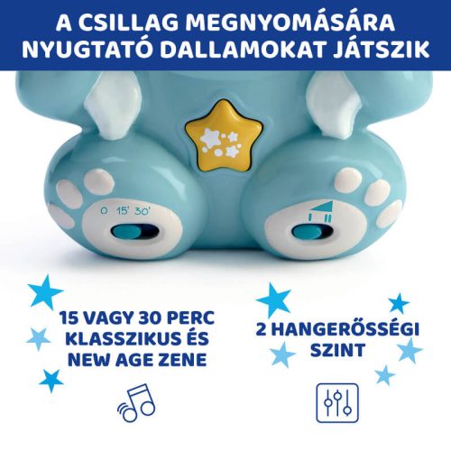 Chicco Rainbow Bear szivárványfényes zenélő projektor – kék