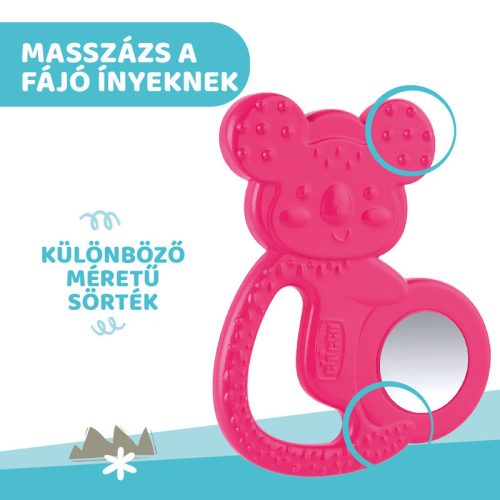 Chicco Koalás hűsítő rágóka acélbetéttel – finom hűs, megnyugtató rágicsálás – rózsaszín