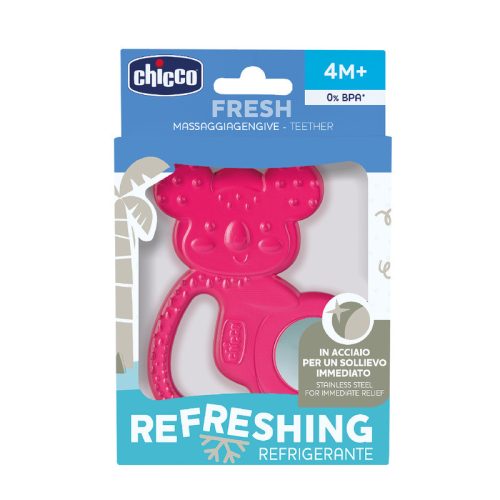 Chicco Koalás hűsítő rágóka acélbetéttel – finom hűs, megnyugtató rágicsálás – rózsaszín