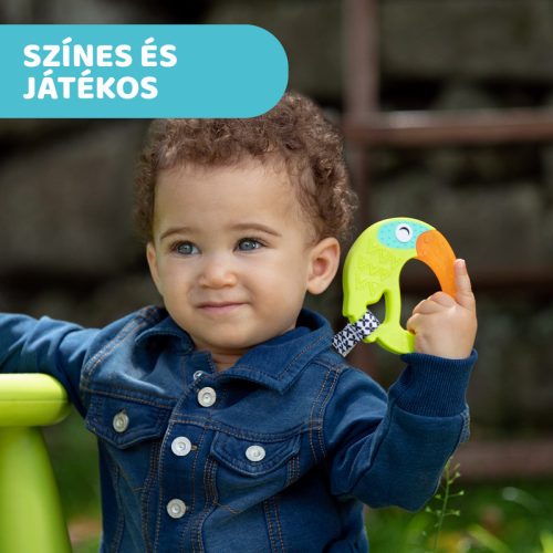 Chicco Fresh & Funny hűsítő rágóka textilpánttal – megnyugtató pár perc a fogzás napjaiban