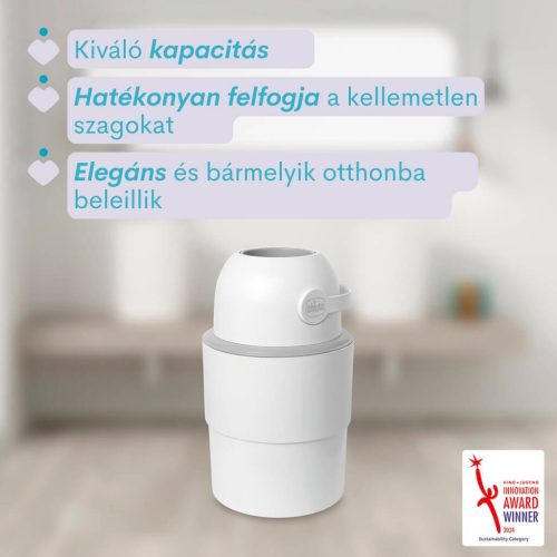 Chicco Odour Off teleszkópos pelenkatároló szemetes – Fehér – 15 db nejlonzsákkal