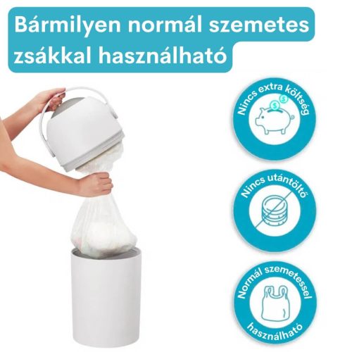 Chicco pelenkatároló konténer – Sötétszürke