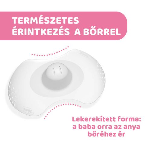 Chicco SkinToSkin szilikon bimbóvédő M/L – 2 db, sterilizálható tárolódobozzal