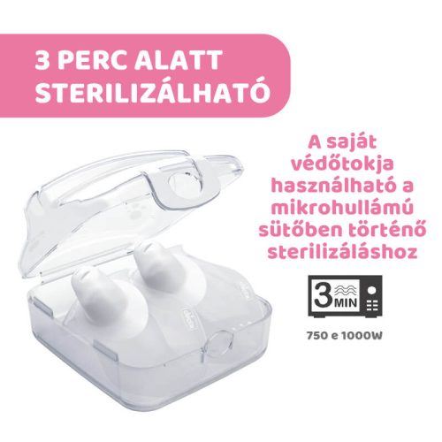 Chicco SkinToSkin szilikon bimbóvédő M/L – 2 db, sterilizálható tárolódobozzal