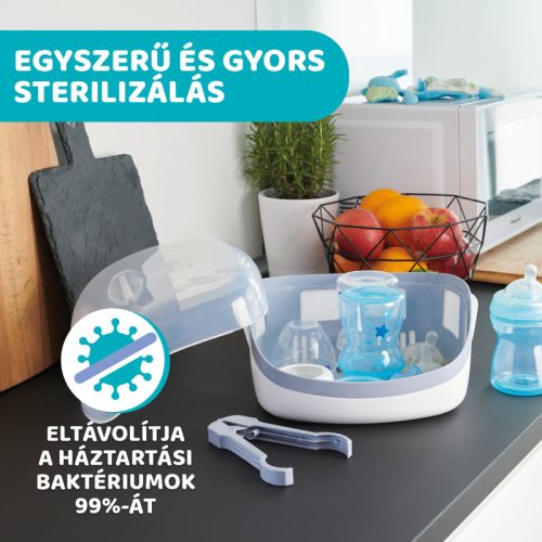 Chicco mikrohullámú gőzsterilizáló – kompakt, gyors és vegyszermentes tisztaság