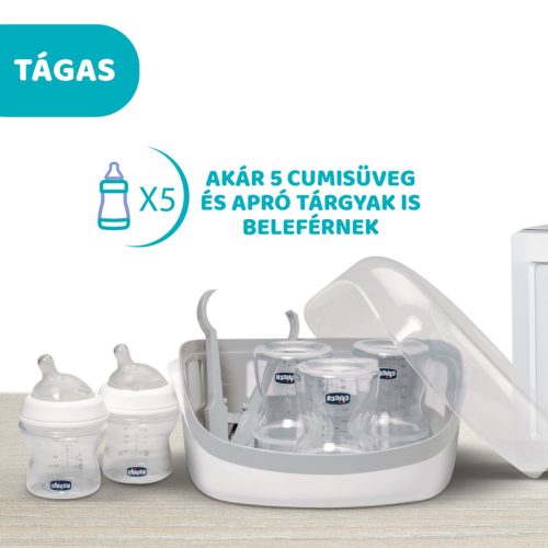 Chicco mikrohullámú gőzsterilizáló – kompakt, gyors és vegyszermentes tisztaság