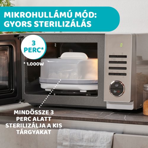 Chicco 3in1 gőzsterilizáló – gyors, természetes és rugalmas higiénia