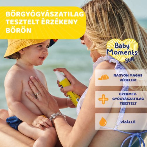 Chicco Baby Moments Sun fényvédő spray, SPF 50+, újszülött kortól, 150 ml