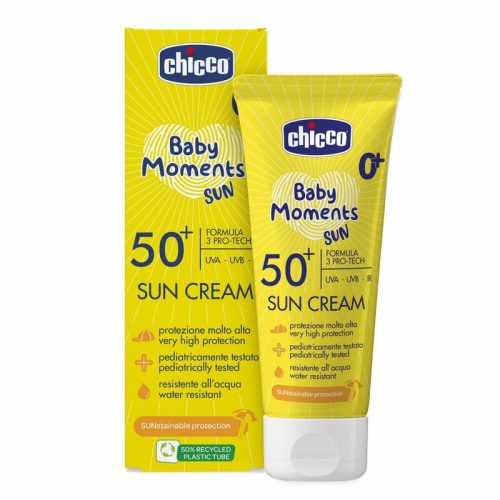 Chicco Baby Moments Sun fényvédő krém, SPF 50+, újszülött kortól, 75 ml