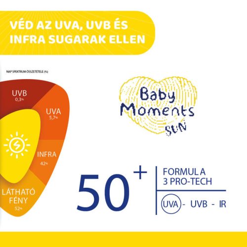 Chicco Baby Moments Sun fényvédő krém, SPF 50+, újszülött kortól, 75 ml