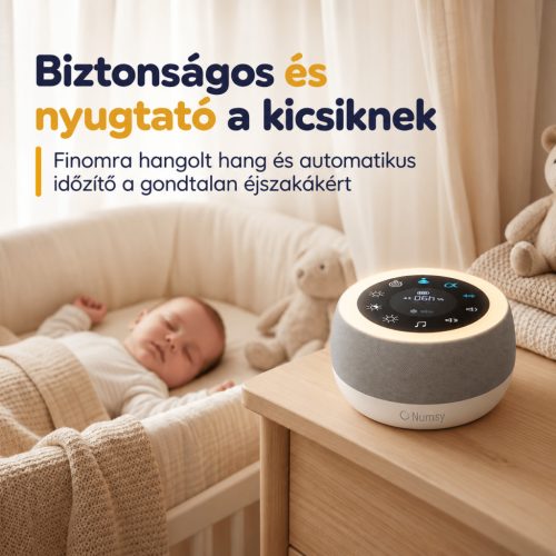 Numsy Touch érintőpaneles fehérzaj-készülék éjszakai fénnyel