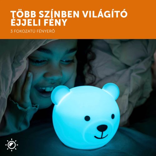 ZAZU Bor tölthető, többszínű szilikon éjjeli fény – Maci