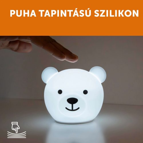 ZAZU Bor tölthető, többszínű szilikon éjjeli fény – Maci