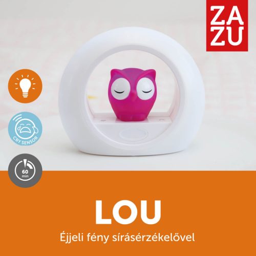 ZAZU Lou hangérzékelős éjjeli fény időzítővel – Rózsaszín