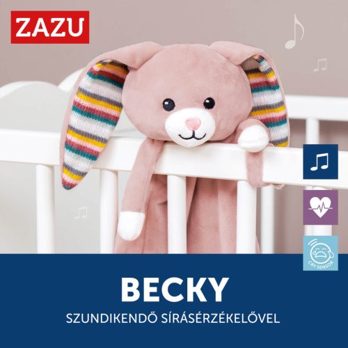 ZAZU Becky nyuszi zenélő szundikendő fehér zajjal és sírásérzékelővel