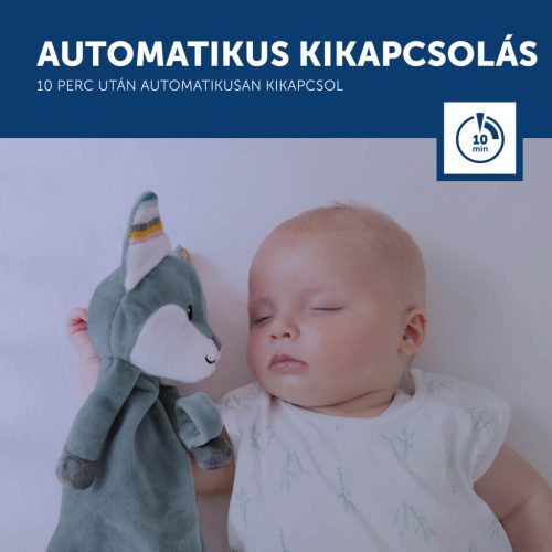 ZAZU Felix róka zenélő szundikendő fehér zajjal és sírásérzékelővel