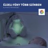 ZAZU Ro fehér babanyugtató plüssnyuszi színes éjjeli fénnyel és altatóhangokkal