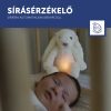 ZAZU Ro fehér babanyugtató plüssnyuszi színes éjjeli fénnyel és altatóhangokkal