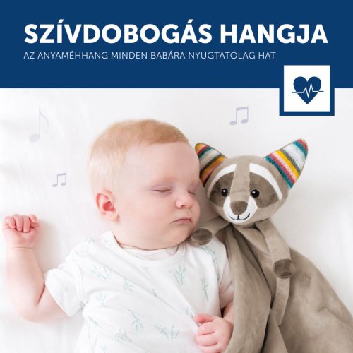 ZAZU Robin mosómedve zenélő szundikendő fehér zajjal és sírásérzékelővel