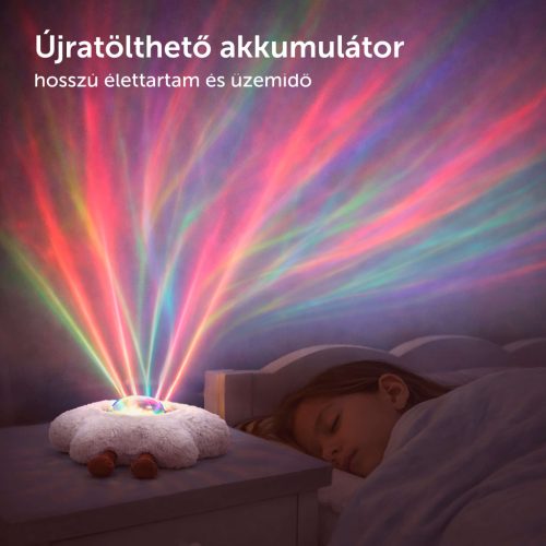 ZAZU Gaia galaxiskivetítő fehér zajjal, nyugtató hangokkal és sírásérzékelővel