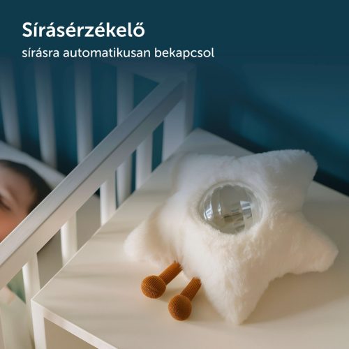ZAZU Gaia galaxiskivetítő fehér zajjal, nyugtató hangokkal és sírásérzékelővel