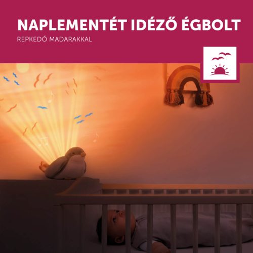 ZAZU Shally veréb naplemente projektor mozgó vetítéssel és nyugtató dallamokkal
