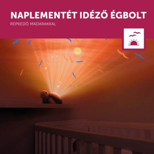 ZAZU Tim teknős naplemente projektor mozgó vetítéssel és nyugtató dallamokkal