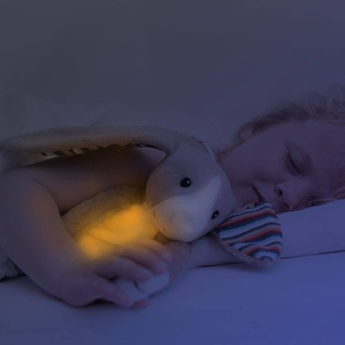 ZAZU Bo zenélő plüssnyuszi narancssárga éjjeli fénnyel és nyugtató dallamokkal