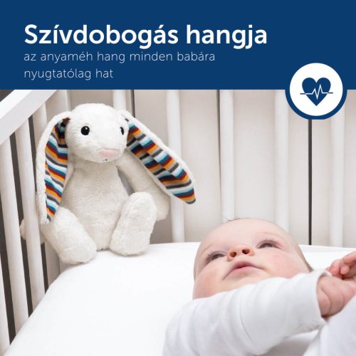 ZAZU Bibi zenélő babanyugtató plüssnyuszi fehér zajjal és sírásérzékelővel