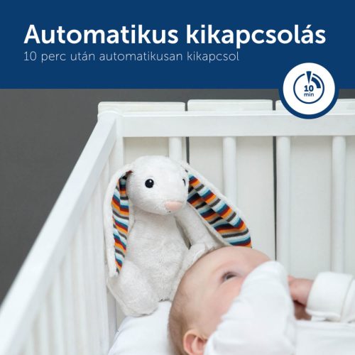 ZAZU Bibi zenélő babanyugtató plüssnyuszi fehér zajjal és sírásérzékelővel