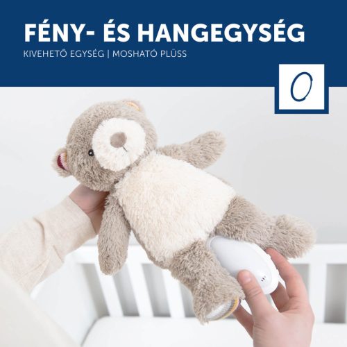 ZAZU Bruno babanyugtató plüssmackó éjjeli fénnyel, fehér zajjal és hangrögzítővel