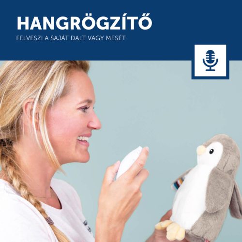 ZAZU Phoebe babanyugtató plüsspingvin éjjeli fénnyel és hangrögzítővel